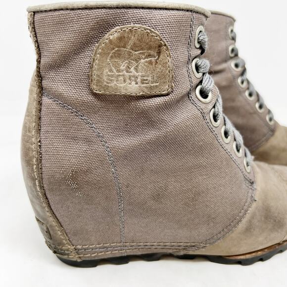 [Sorel] PDX Wedge Casual Ankle Boots Taupe Brown Lace Up Waterproof Winter 9.5 - Picture 5 of 12